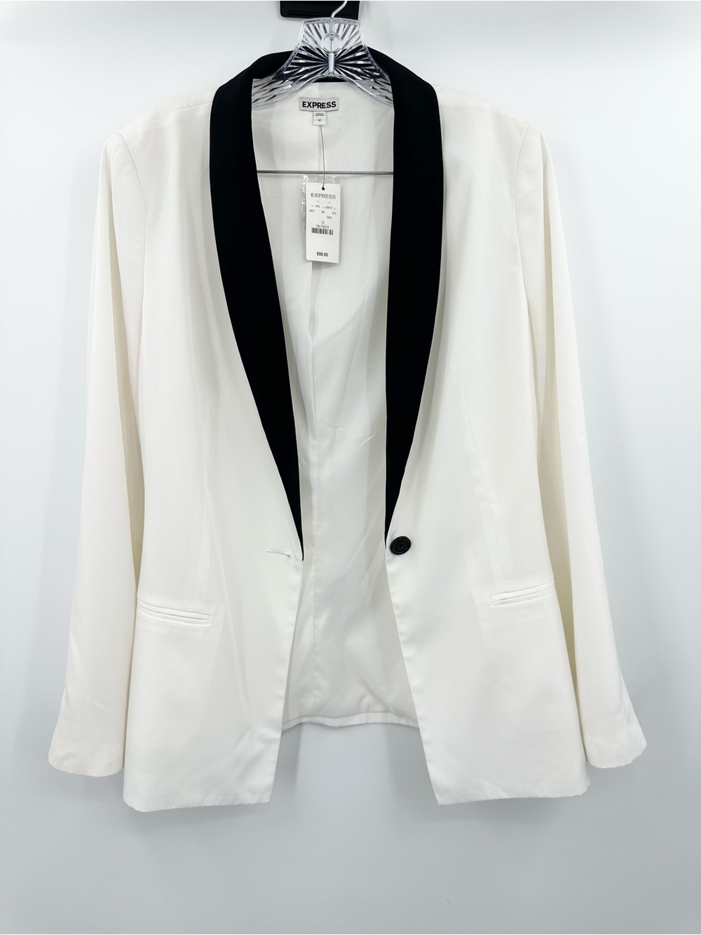 Express NWT Women’s Tuxedo Style White Blazer Size 12